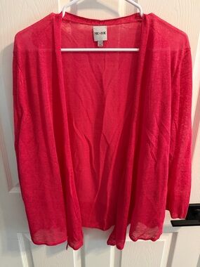 NIC+ZOE Open-Front Hot Pink Cardigan